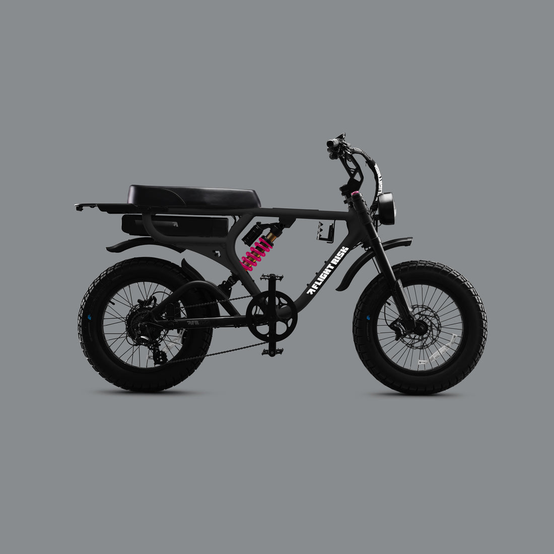 Flight Risk FR555X Black electric bike, side view