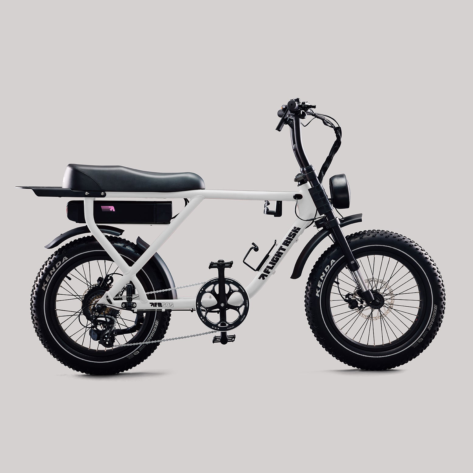 FR505 - White E-bike with Blinkers from Flight Risk Australia