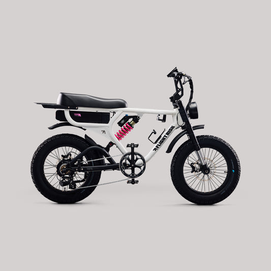 White FR555 e-bike from Flight Risk Australia